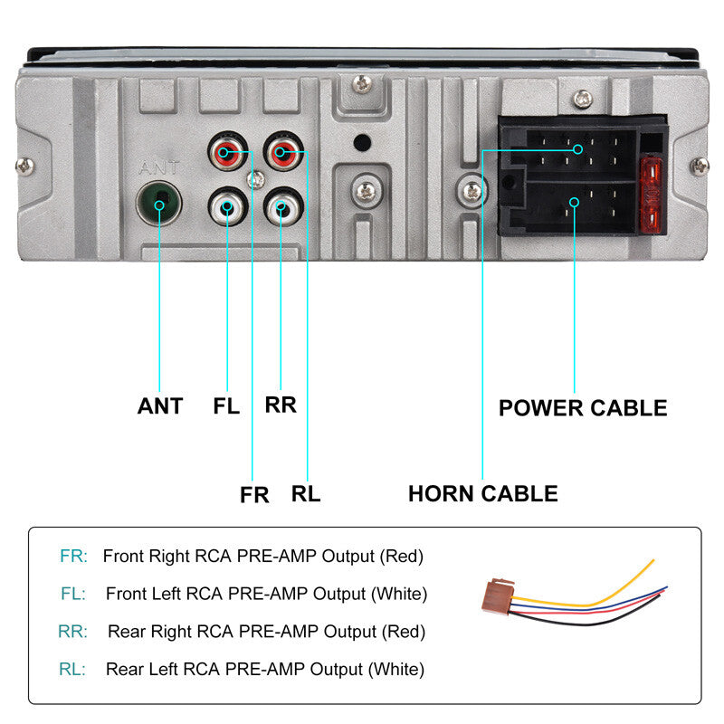 12V Single DIN Car Stereo Radio Media Receiver, Bluetooth MP3 Player, USB Audio n