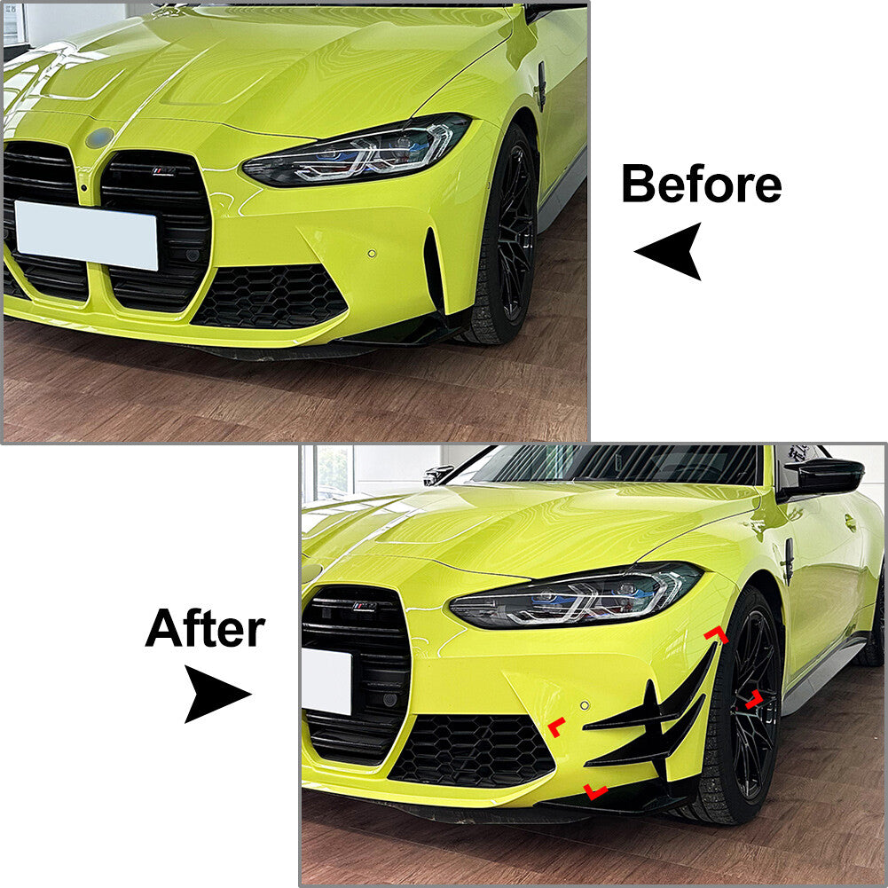 1Pair ABS Front Bumper Splitters Spoiler for BMW M3 G80 G81 M4 G82 G83 2021-2024