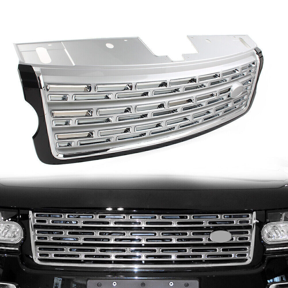 Front Bumper Upper Grille Grill Black+Silver for Land Rover for Range Rover 2013-17