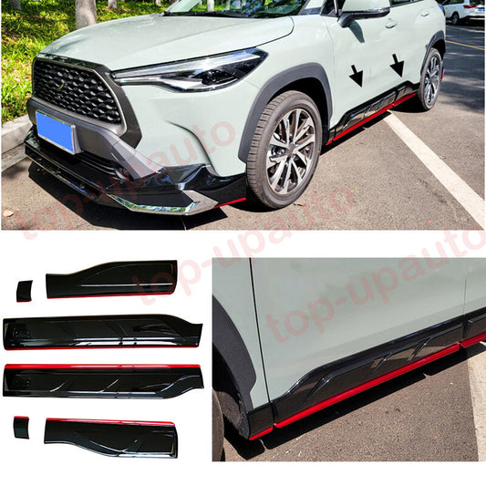 For 2022+ for Toyota for Corolla Cross blackRed Door Side Body Skirt Extension Cover 6x