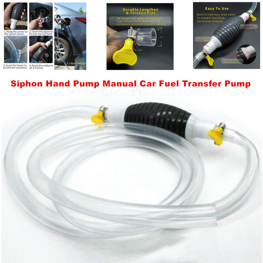 High-flow siphon manual pump for automotive fuel transfer suitable for gasoline and diesel - n