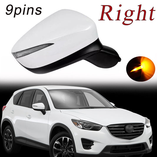 Mirror W/ Signal Blind Spot 9pin Right for Mazda CX5 2015-2017