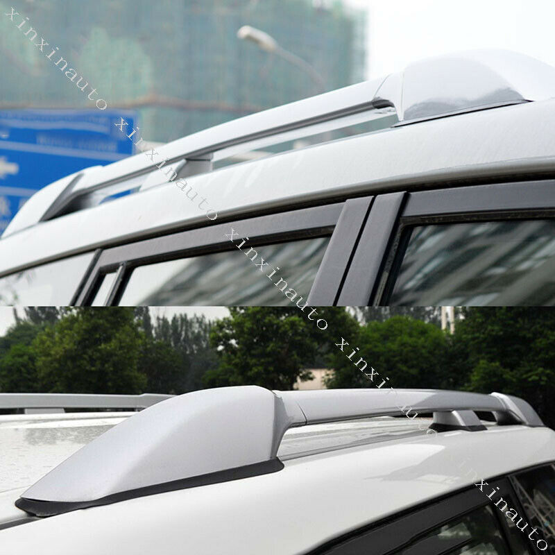 Silver Roof Rack Rail Side Luggage Carrier Bars for Toyota Prado FJ150 2010-2021