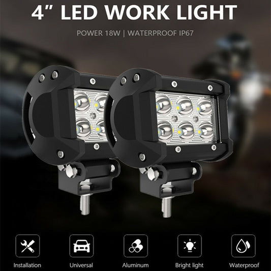 Waterproof Motorcycle 18W LED Driving Fog Spot Spotlight Lamp Flood Beam Light