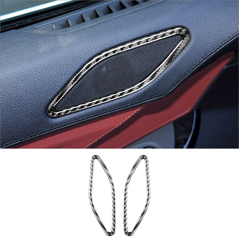 2Pcs Carbon Fiber Door Speaker Cover Trim for BMW 6 Series F12 F13 2011-2018