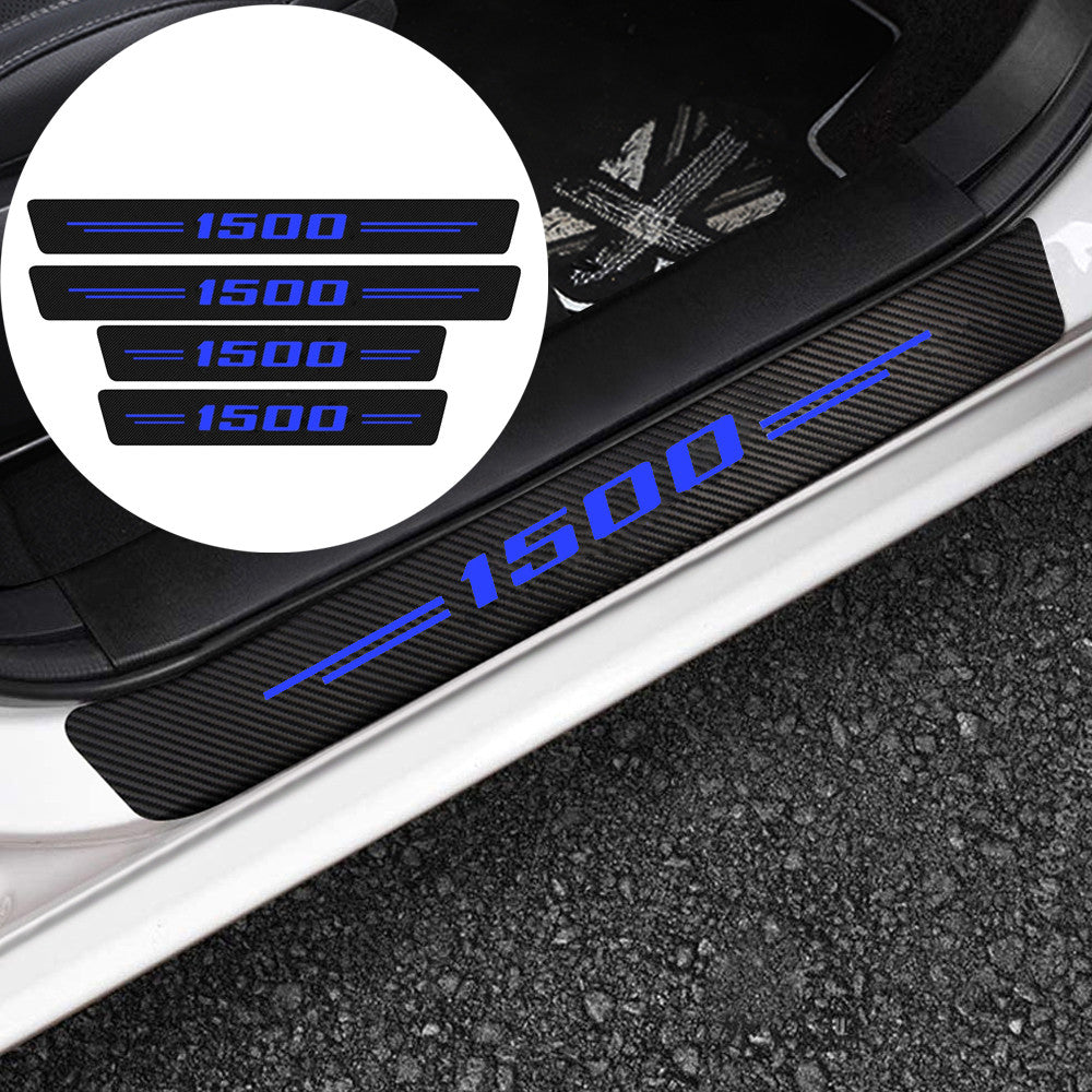 4-Piece for Dodge for Ram 1500 Carbon Fiber Cab and Door Window Panel Protectors n