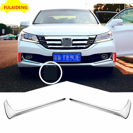 2P for Honda Accord 2014-2015 ABS Chrome Front Fog light Lamp Eyebrow Cover Trim