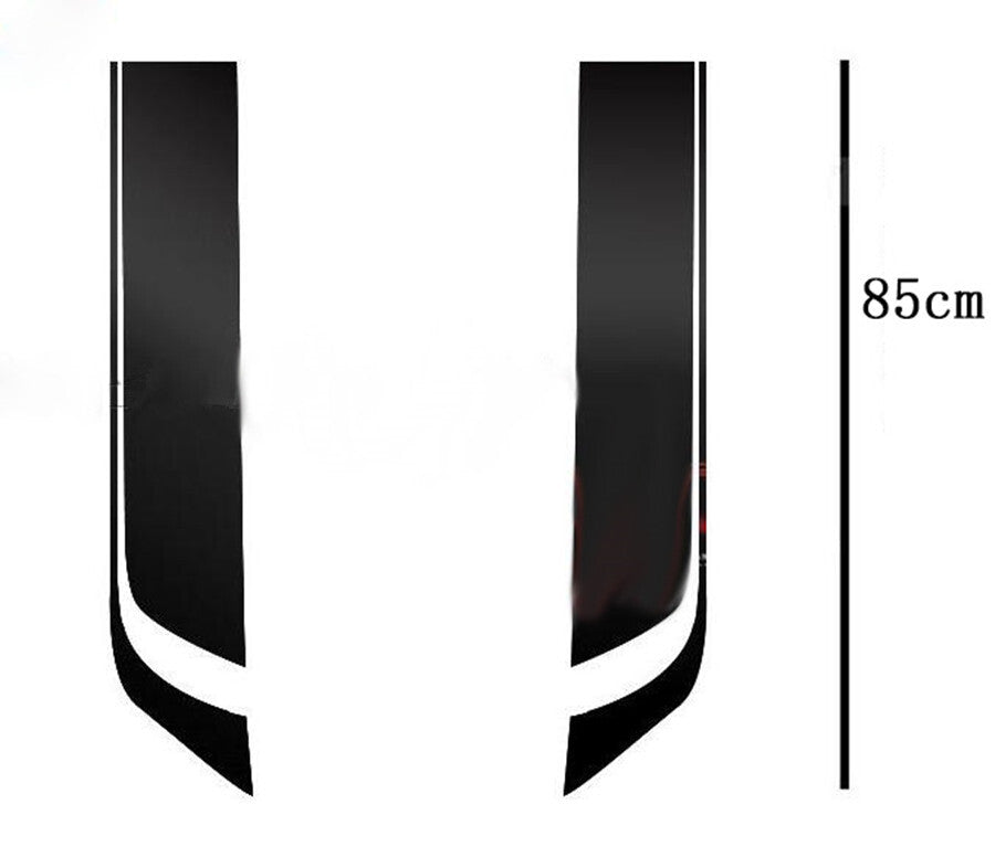Black Hood Roof Rally Racing Stripe Decal Vinyl Sticker For Car Accessories