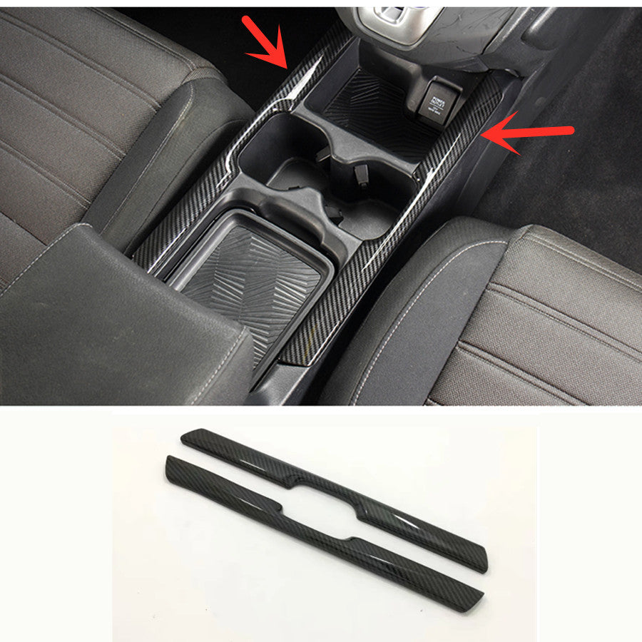 FIT for HONDA CR-V CRV 2017-2021 Carbon fiber look Water Cup Holder Cover Trim v