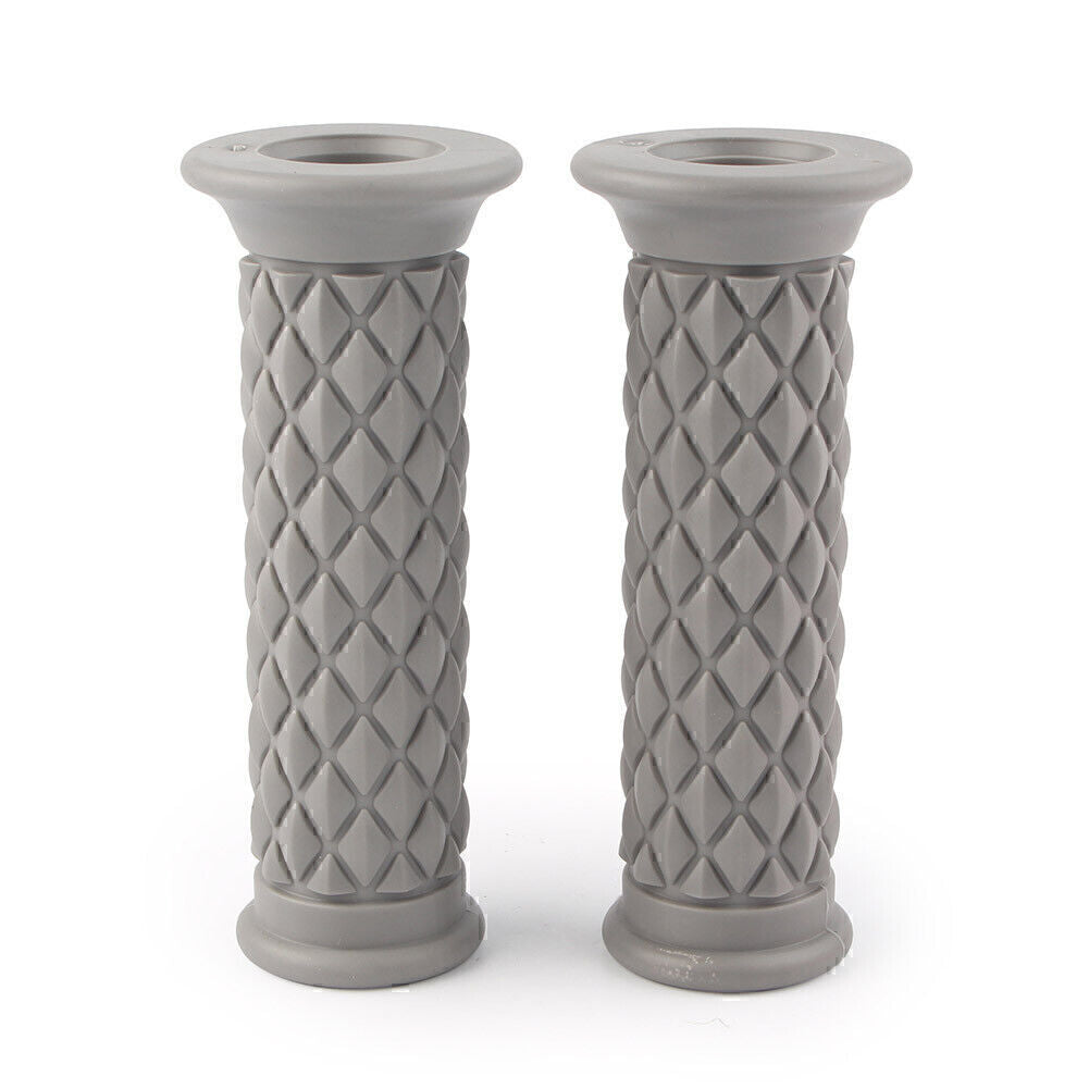 2X Universal 7/8 Handlebar Rubber Hand Grips for Honda for Kawasaki for Yamaha Gray