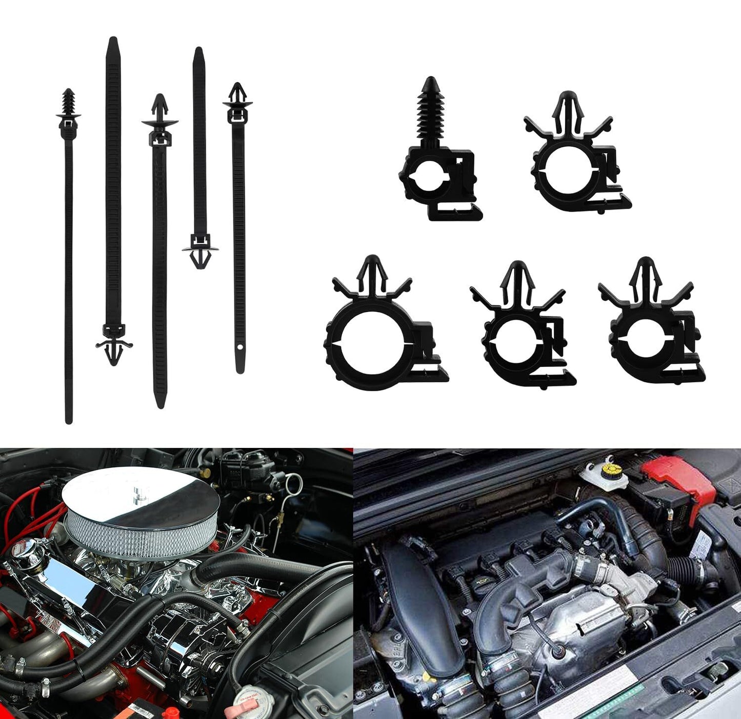 125-piece automotive wiring harness clips, wire and cable clips for Honda , GM, and for Mazda .