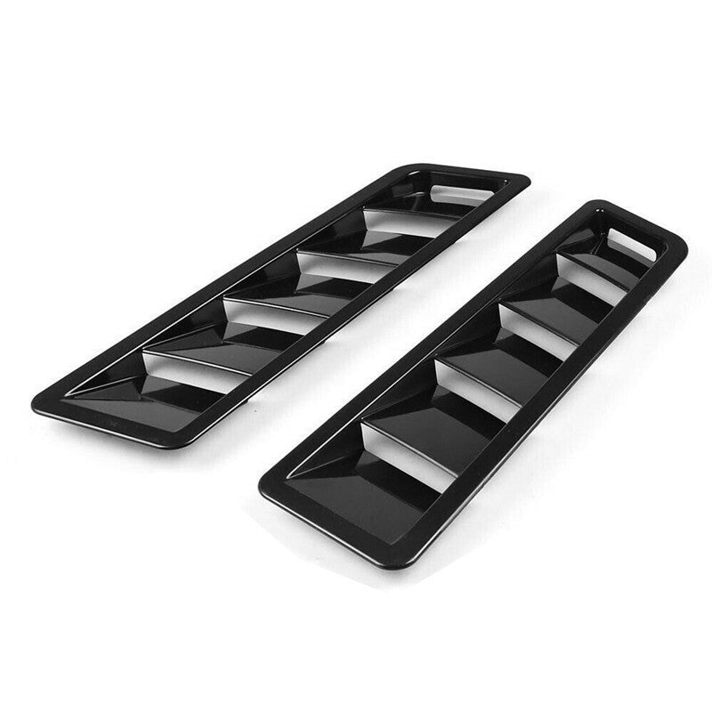 Universal 2 Pcs ABS Black Car Engine Hood Vent Louver Scoop Air Flow Intake Cool