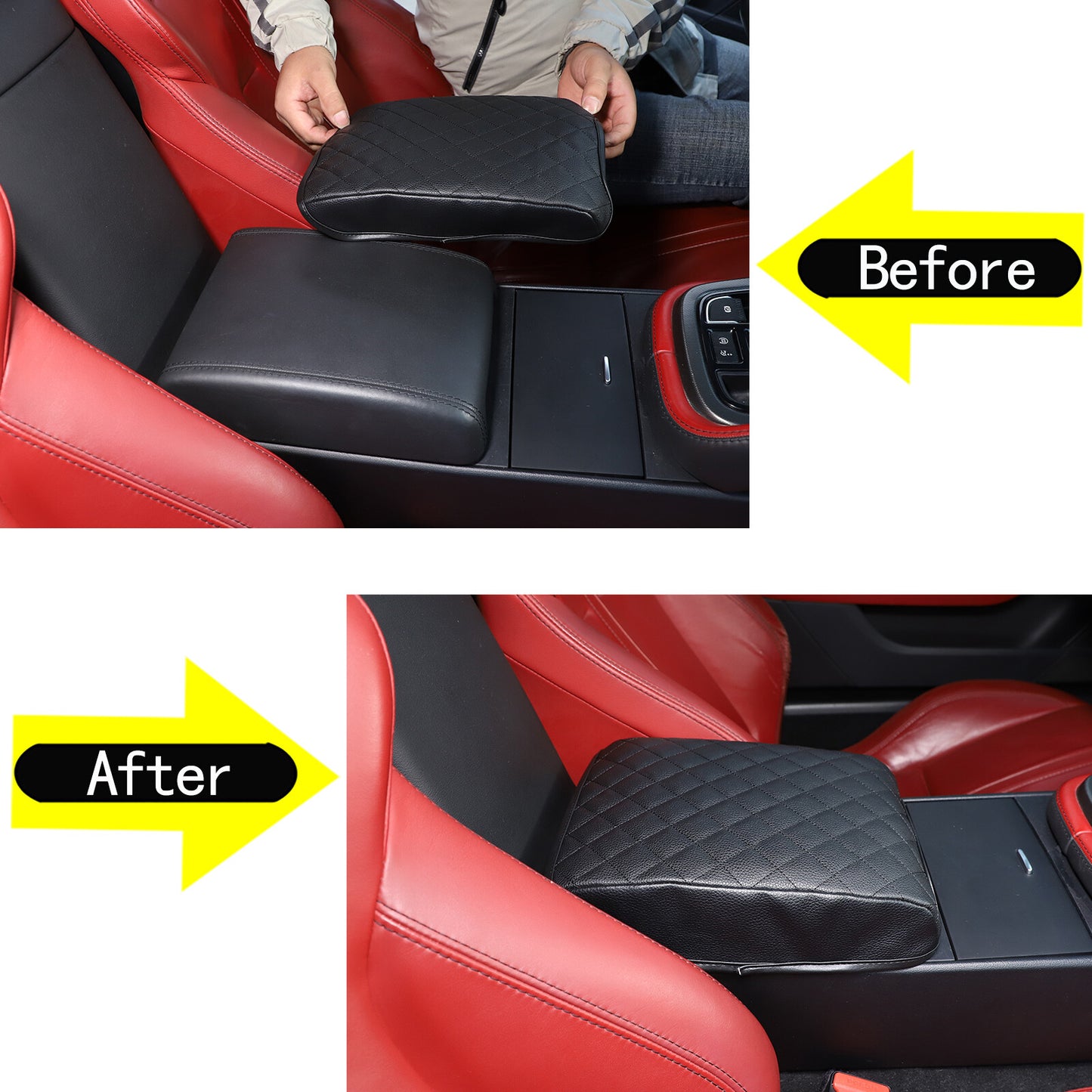 Center console armrest cover, armrest box , and protective leather cover suitable for Jaguar for F-Type 13-22- n