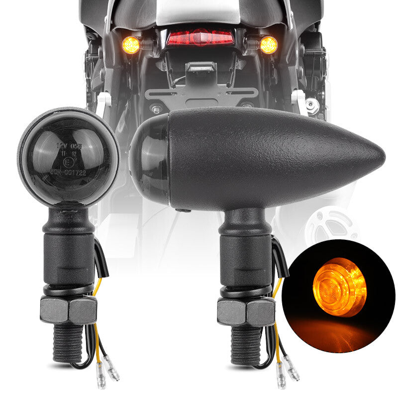 2X M10 for Mini Motorcycle Bullet Turn Signal Indicator Blinker Light Amber Lamp 12V