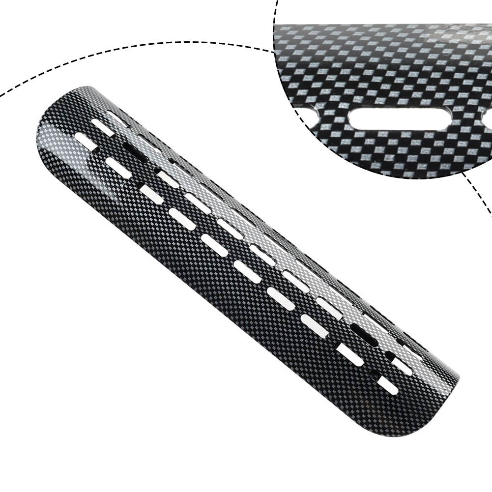 Carbon Fiber Motorcycle Curved Exhaust Muffler Pipe Heat Shield Cover Heel Guard