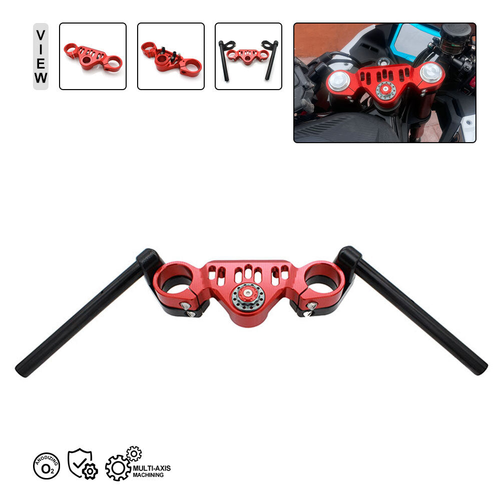 Motorcycle Clip-Ons Handlebar Handle Bar Clip Ons For CF-MOTO 450SR 2023+ Red Q