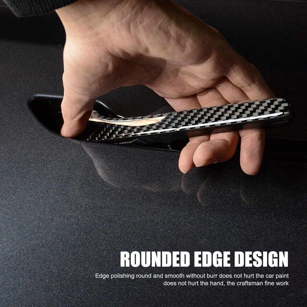 4-Piece Carbon Fiber Door Handle Decorative Covers for Model 3/Y- n