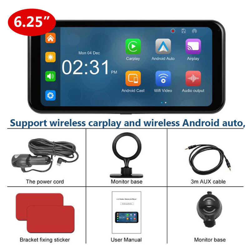 6.25-inch DVR with CarPlay, Android Auto, AirPlay, BT Projection Screen and Built-in Camera n