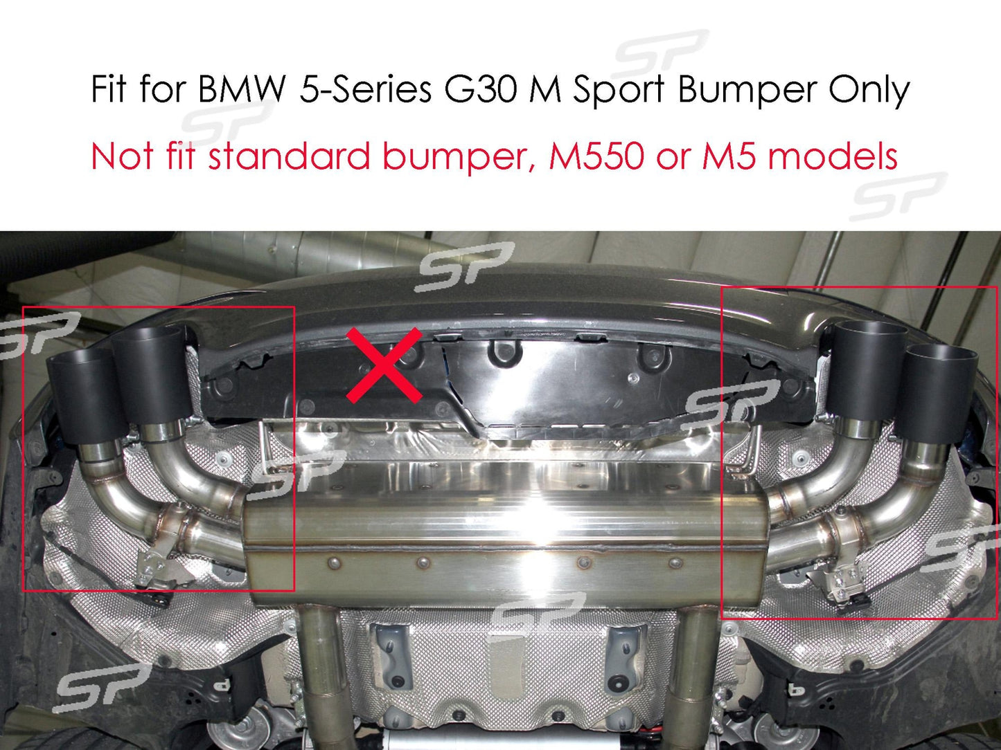 Black muffler tailpipe exhaust pipe for BMW G30 M-Sport 2017 2018 - 2023 Q
