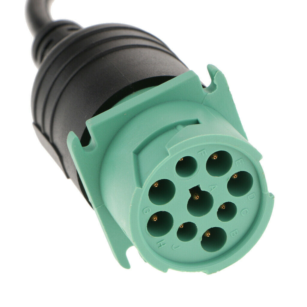 9-Pin Male to 16-Pin OBD II Adapter Diagnostic Cable for Diesel Trucks Q