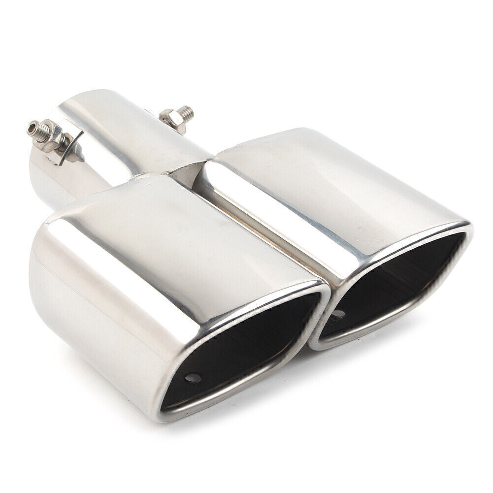Car Stainless Steel Rear Exhaust Pipe Tail Muffler Tip Square Accessories