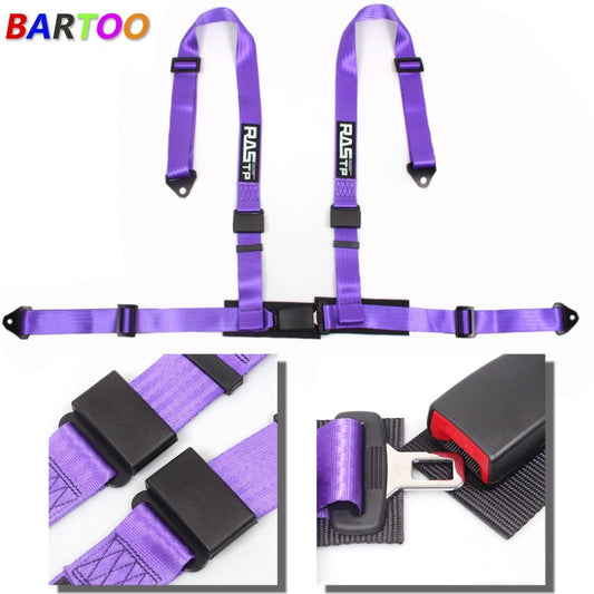 Purple 2 4 Point Racing Harness Straps for Seat Belt Buckle For ATV UTV Go-Kart Q