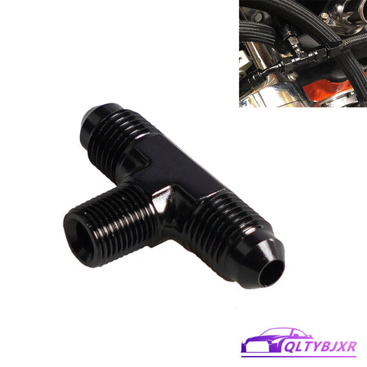 4AN AN4 Male Flare Union Tee T Block Fuel Fitting T-piece Adapter Aluminum Black
