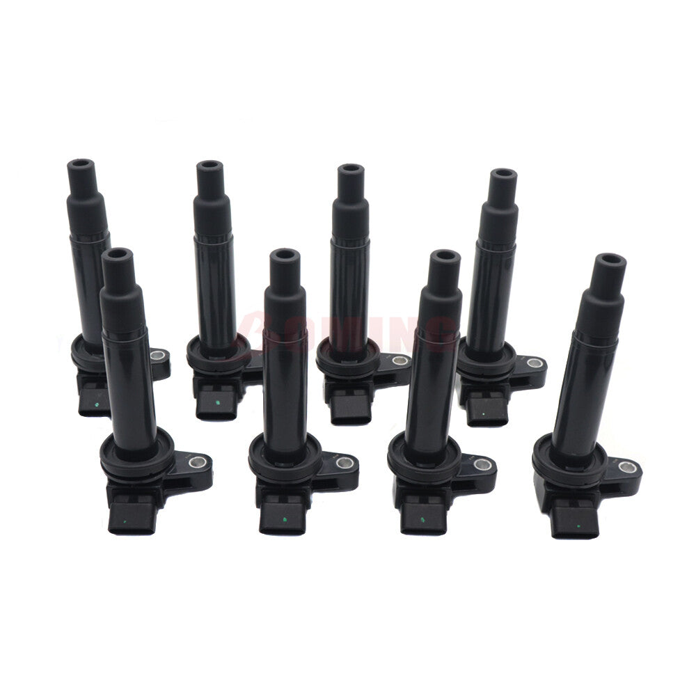 Eight brand new ignition coils suitable for Lexus GS430, GX470, LS430, and for Toyota 4Runner. (Item number: 90919-02230)