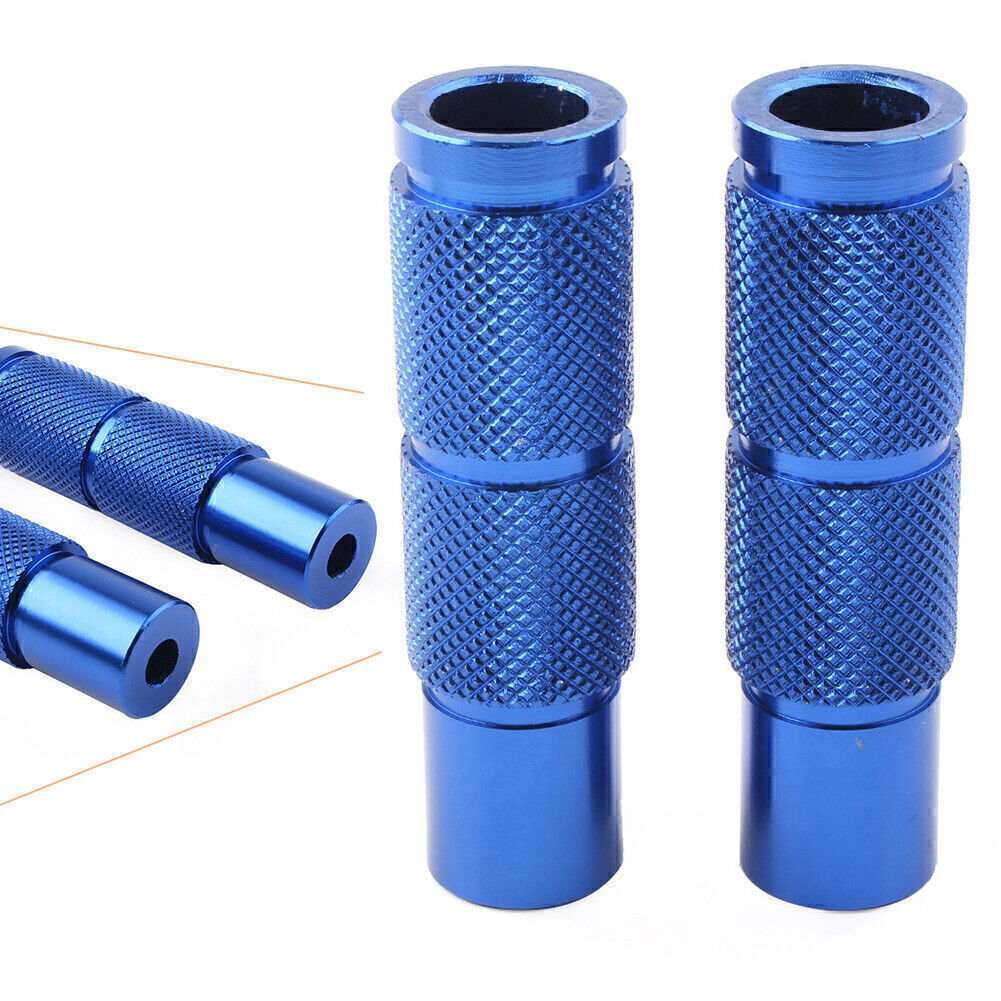 Motorcycle Universal Bike Footpegs Rear Set Pedals Racing Blue CNC