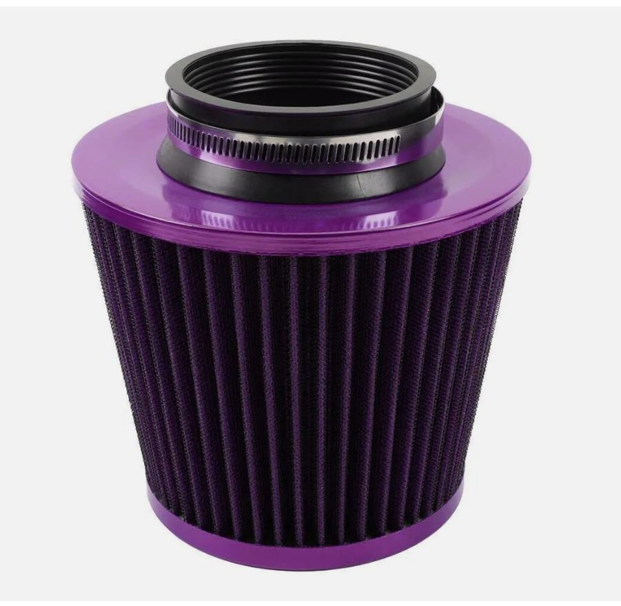 3 76mm Purple High Flow Inlet Cold Air Intake Cone Replacement Dry Air Filter n