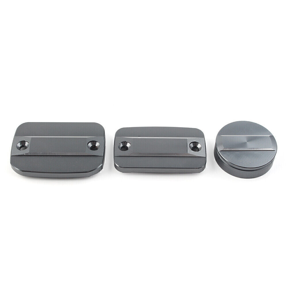For Scrambler 1100 800 Front Rear Brake Clutch Fluid Reservoir Cap Cover Grey