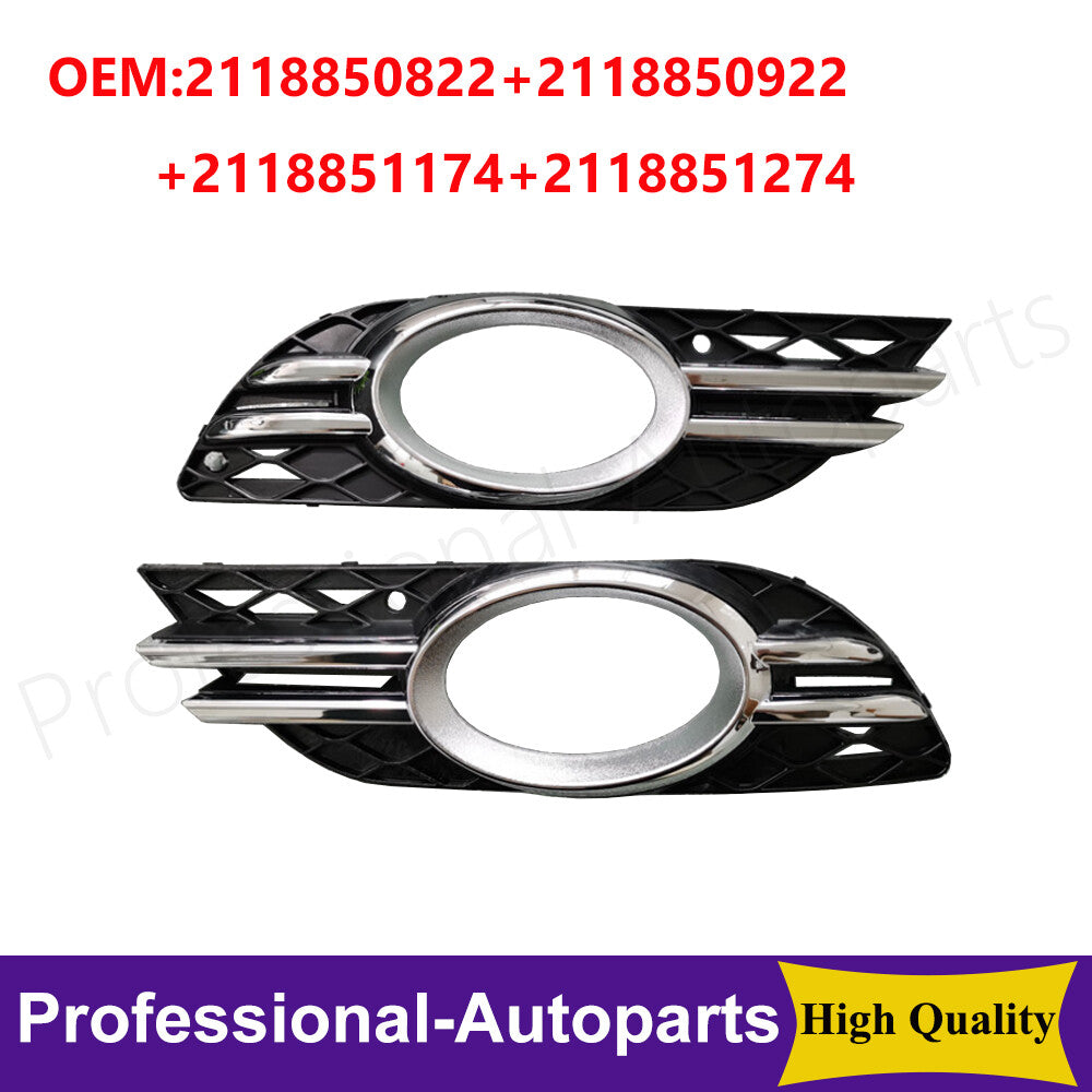 4-piece L+R front fog light trim cover set for Mercedes-Benz W211 E350 E550