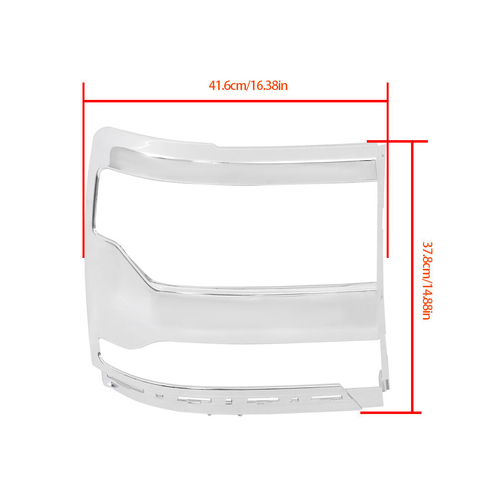 Headlight projector trim bezel protective cover, right grip chrome, suitable for 16-18 Silverado 1500- n
