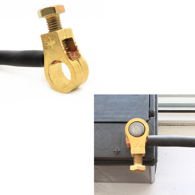 Durable pure brass heavy-duty battery top post cable terminal wire terminal 2-piece set - n