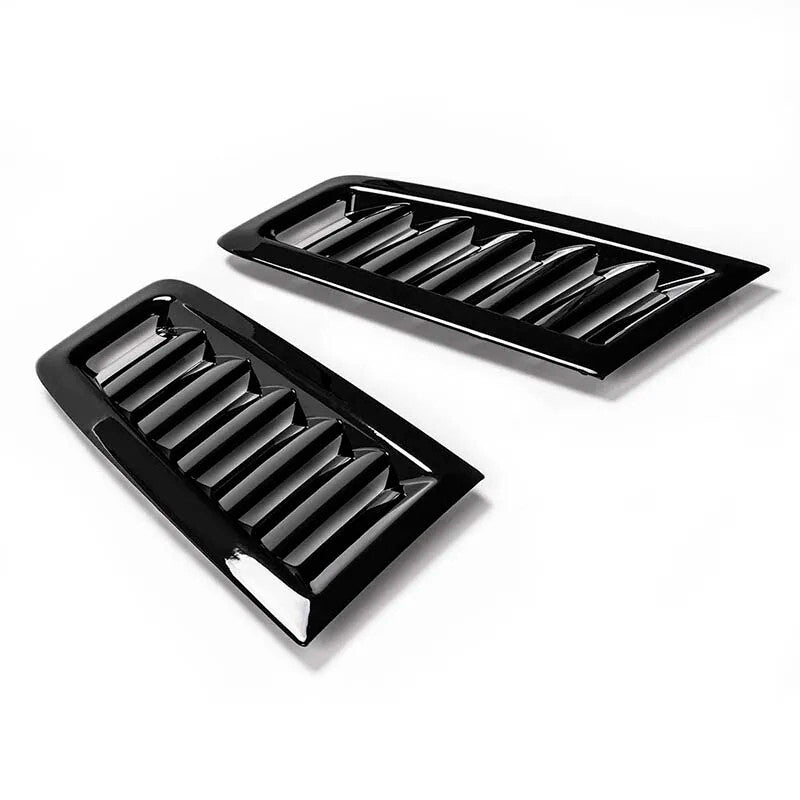 2Pcs Car Engine Hood Vent Louvers Air Scoop Bonnet Vent Air Intake Cover Black