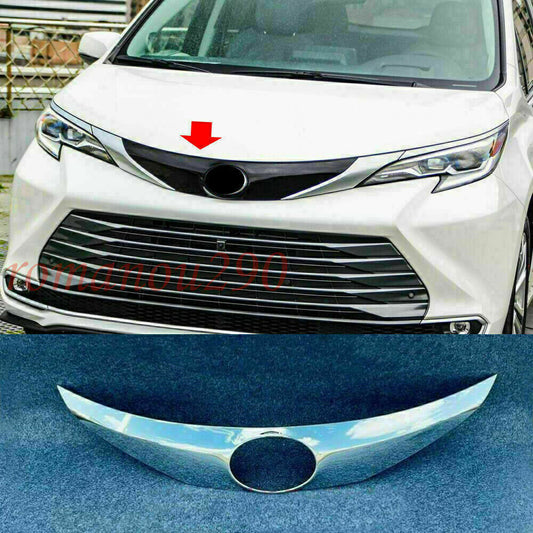 for Toyota for Sienna 2021-2023 Chrome Front Grille Car Logo Panel Frame Cover Trim