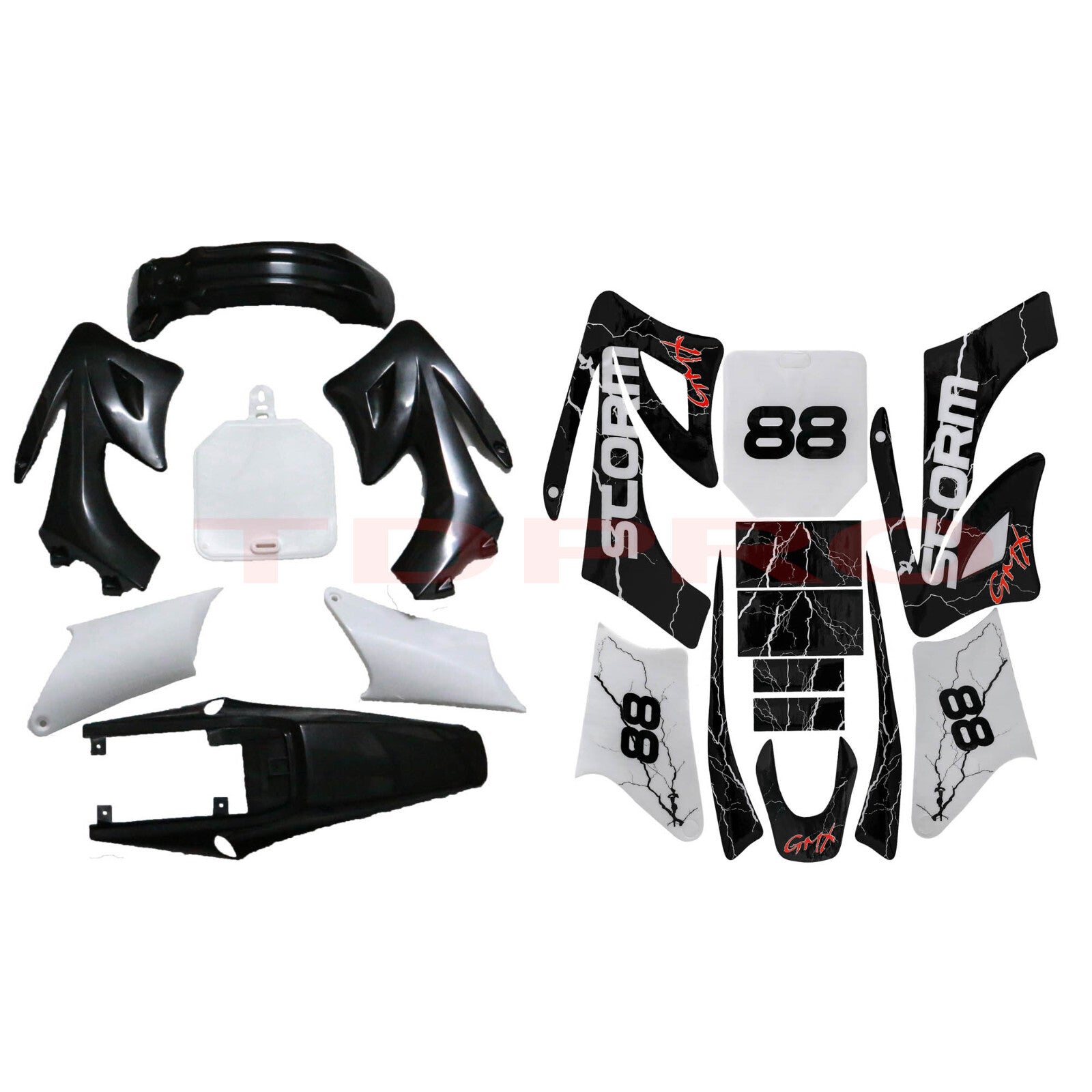 Decal stickers for plastic fenders and body kit for Dirt Pit bikes Apollo Orion 110CC 125