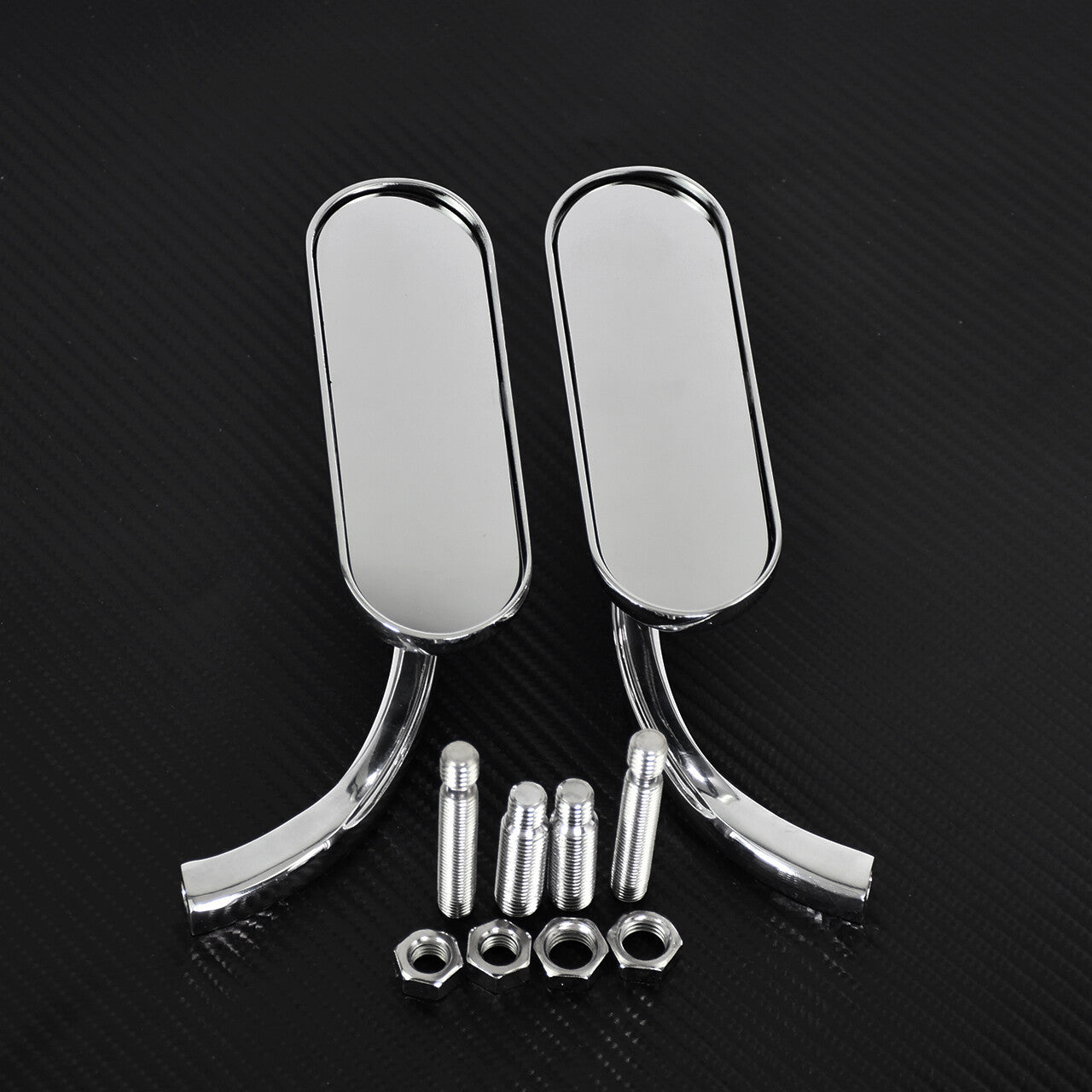 Motorcycle for Mini Oval Rearview Mirror Chrome Fit for Harley Sportster XL Softail Q