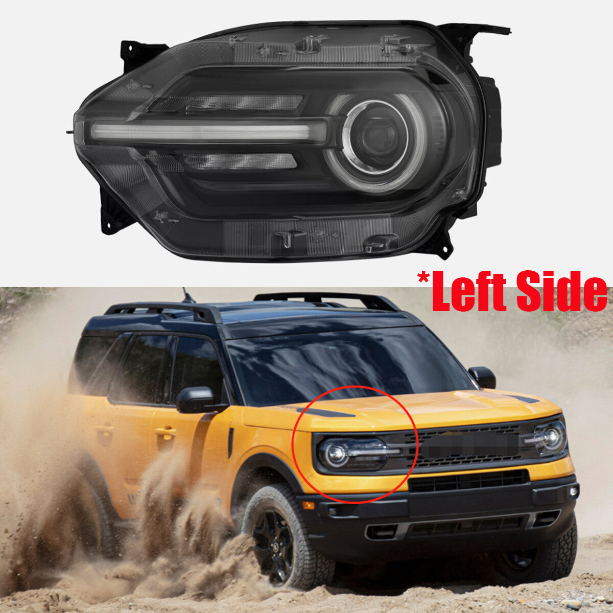 Front Headlights Assembly LED Driver Left Side For Bronco Sport 2021-2024 n