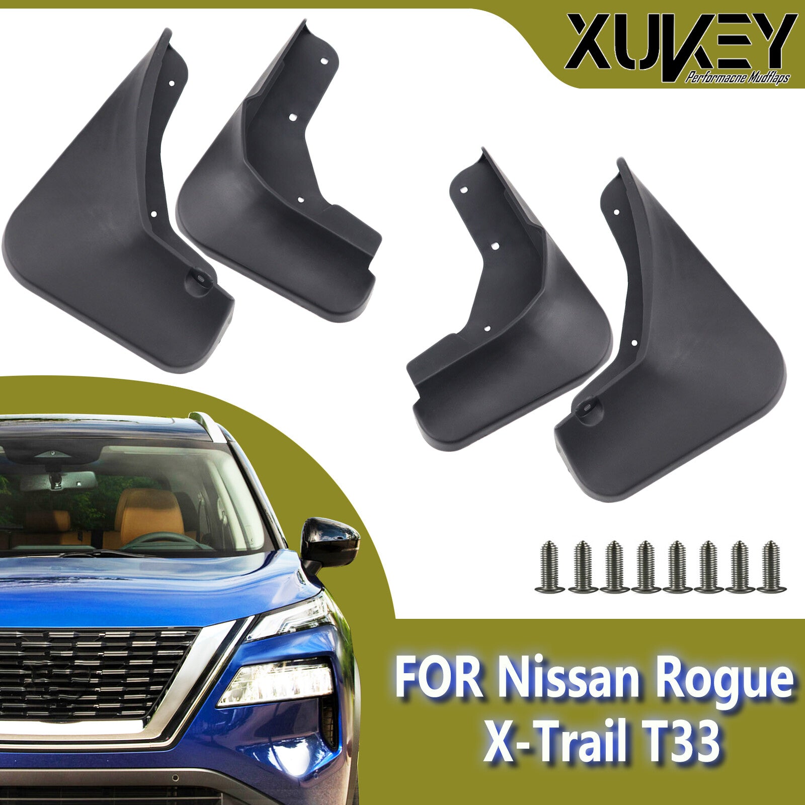 for Nissan Rogue X-Trail T33 Fender Splash Guard Mudguard Mud Flaps ABS 4 PCS Q