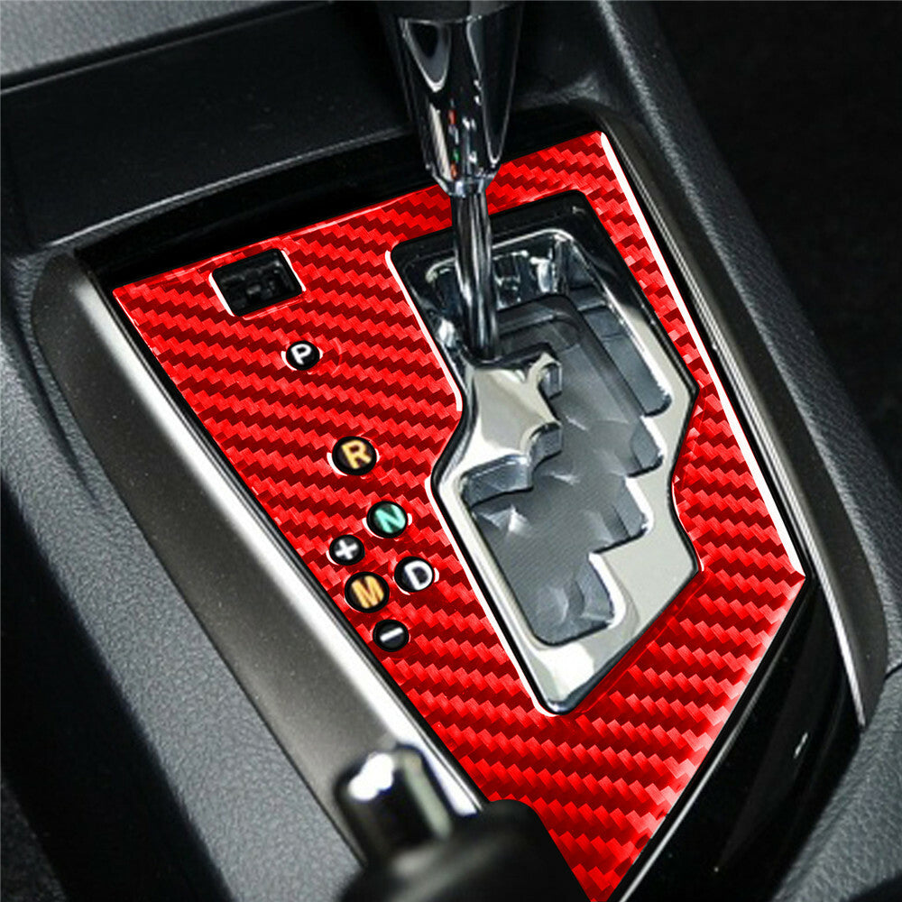 Red Carbon Fiber Central Gear Shift Panel Cover Fit For T@yota for Corolla 2014-2018