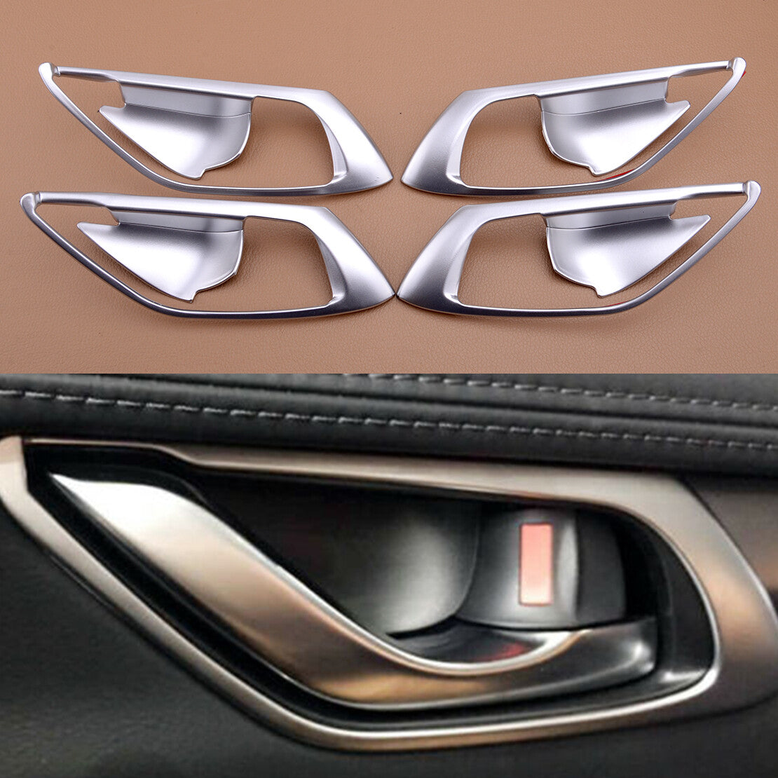4Pcs Silver Door Handle Bowl Cover Trim fit for Mazda CX-5 17-2019