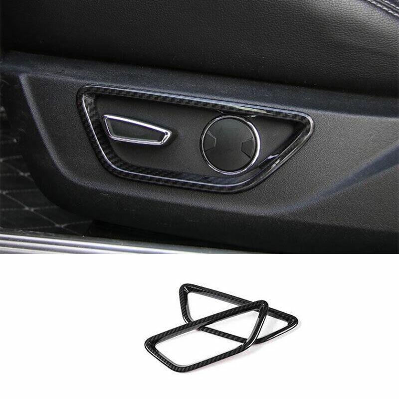 for Ford for Mustang 2015-2022 Carbon Fiber for Seat Memory Button Switch Cover Trim 2PC