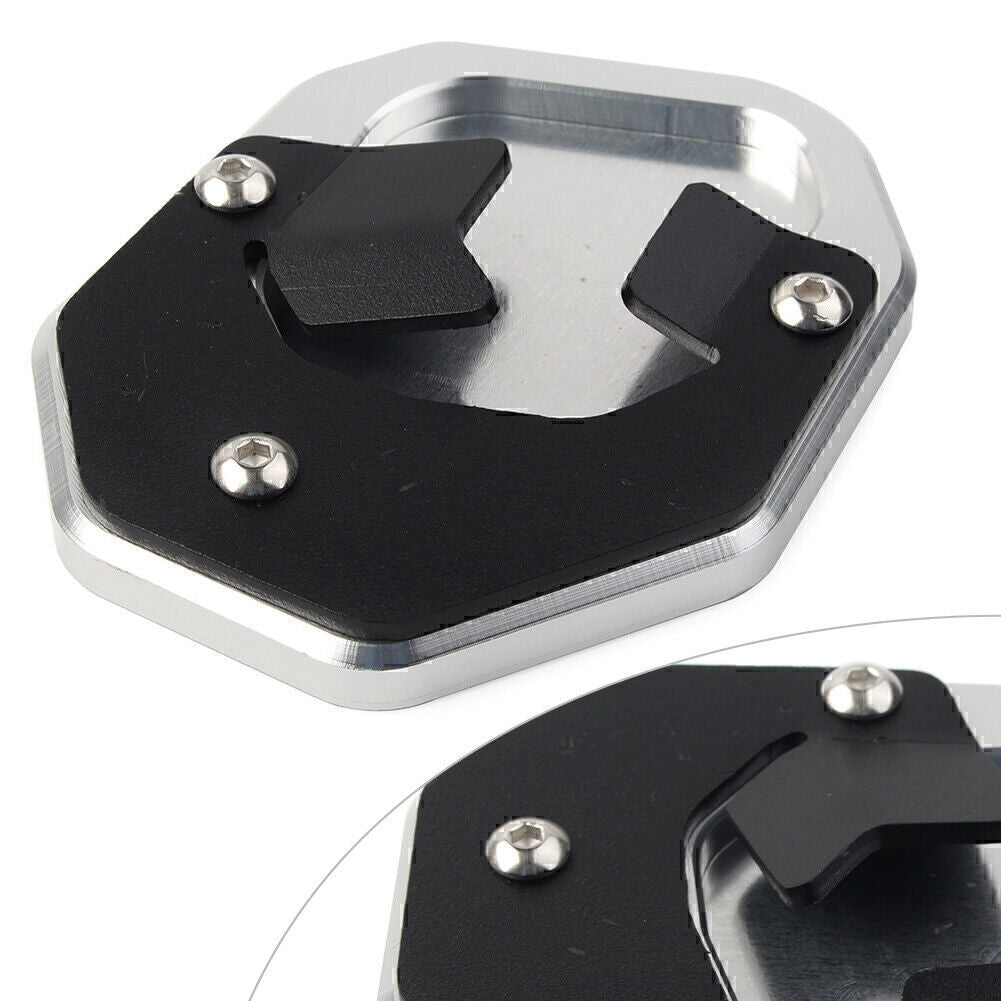 CNC Kickstand Side Stand Enlarger Plate for YAMAHA Tenere 700 2019 Silver Q