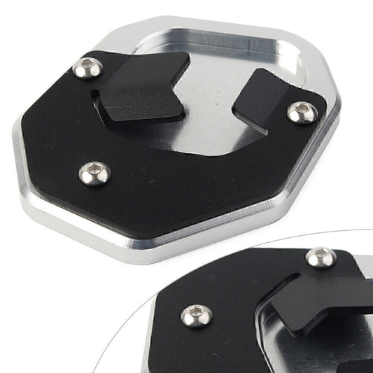CNC Kickstand Side Stand Enlarger Plate for YAMAHA Tenere 700 2019 Silver Q