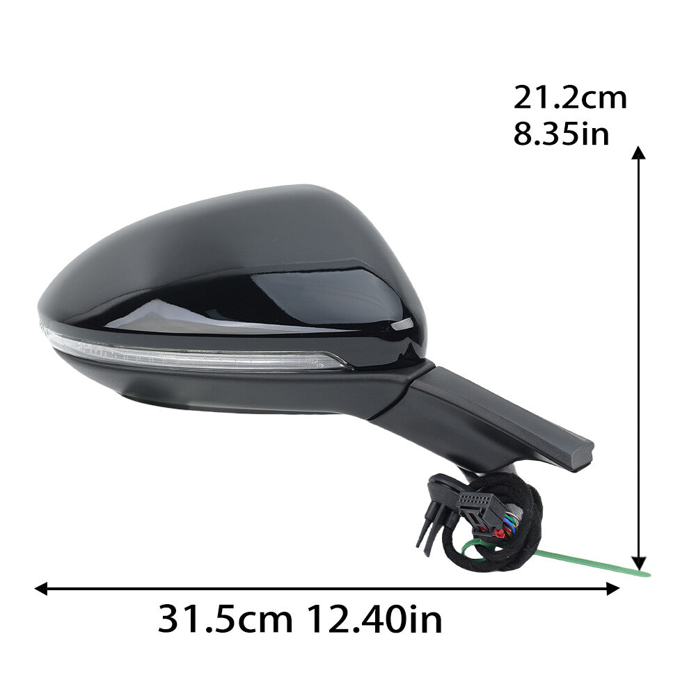 for VW for Golf VII MK7 12-20 Right Exterior Mirror Mirror Electric Heater Black