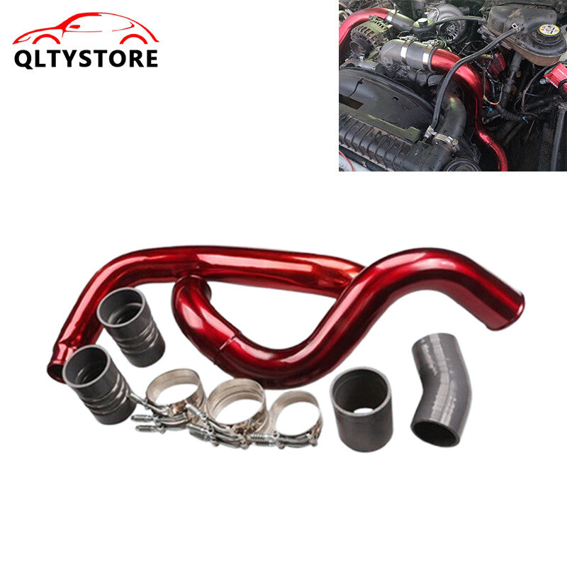 Turbo Intercooler Piping Kit Silicone Clamp Aluminum for Ford 2003-07 F-250 Red