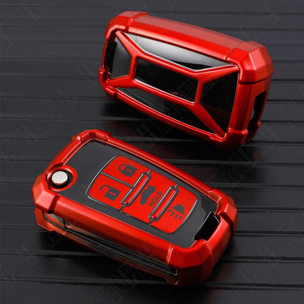 Red Folding Flip Key Cover Fob Case for Chevrolet Camaro for Cruze Equinox 4 Buttons Q