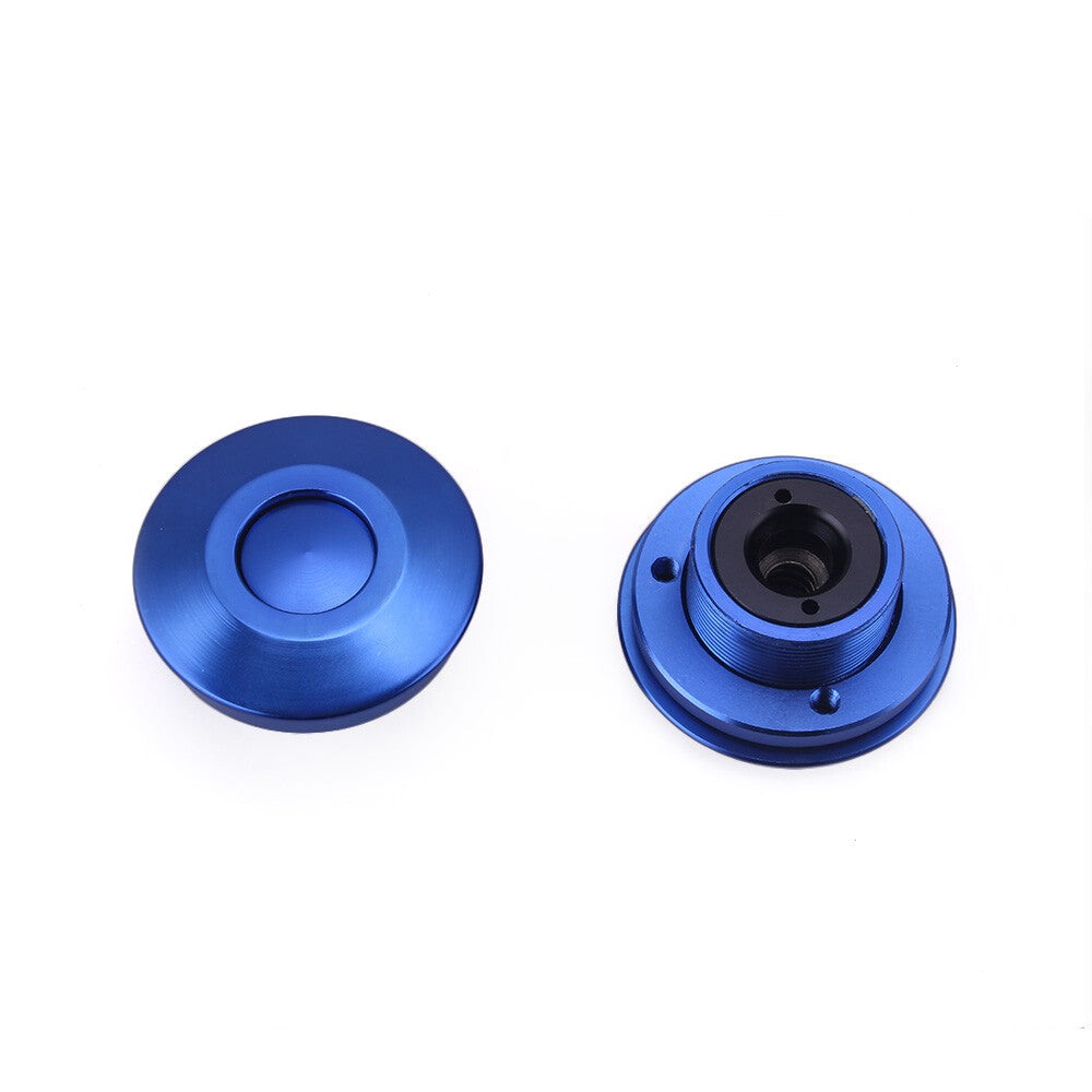 Blue Push Button Billet Round Hood Pins Lock Clip Kit Engine Bonnets Lock