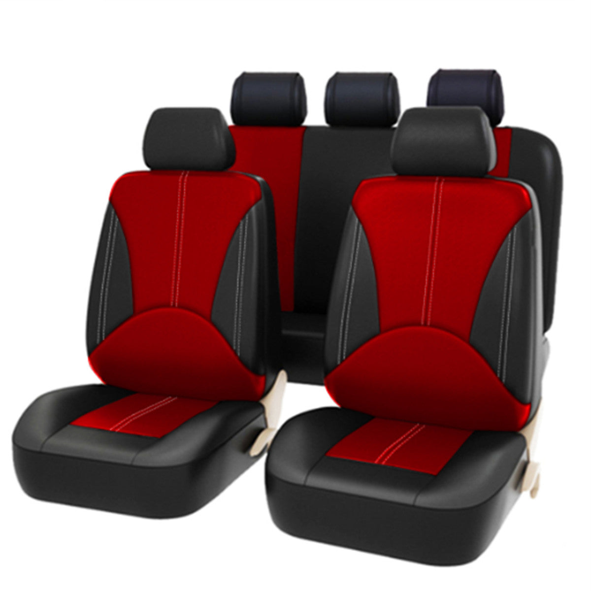Car for Seat Covers 5 Seats Front Rear Full Set PU Leather Protector Accessories 9pc